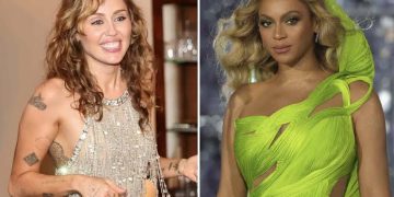 Beyoncé and Miley Cyrus Dazzle Paris in Matching Gold Outfits for Surprise ‘II Most Wanted’ Performance