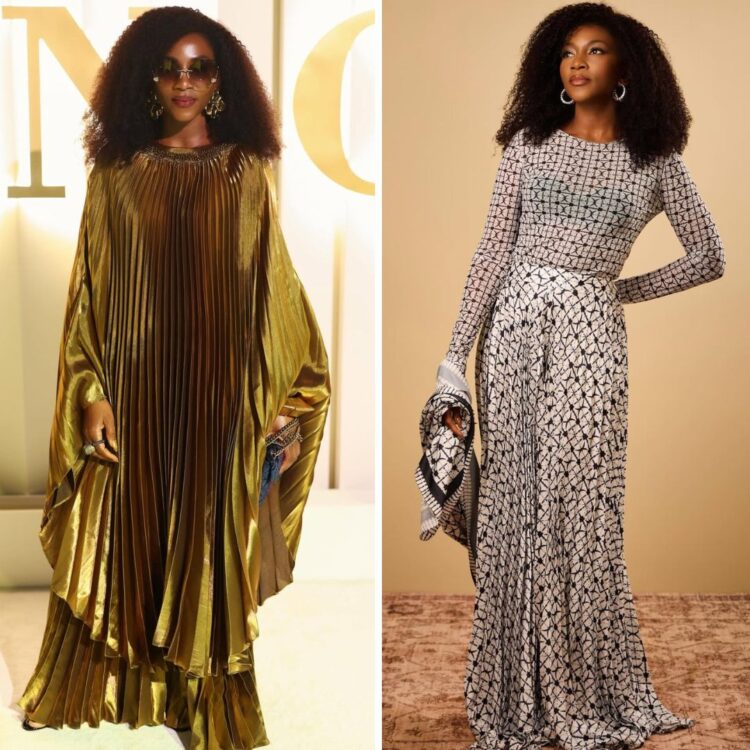 In Saudi Arabia, Genevieve Nnaji Shines in Gold and Bold Prints