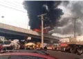 Lagos Mile-12 Bridge BRT Bus Catches Fire, Passengers Escape Unharmed