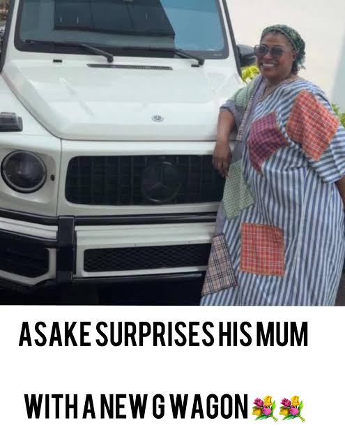 Asake Surprises Mum with G-Wagon Gift Upon Returning to Lagos