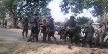 Video: Tension Erupts As Military Personnel Clash During Tinubu’s Bayelsa Visit