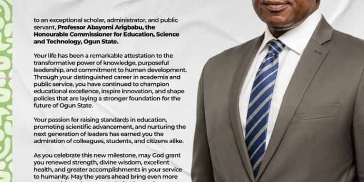 Aare Adetola Emmanuelking Hails Prof. Abayomi Arigbabu’s Impact on Education as He Marks Birthday